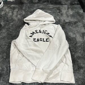 American Eagle Outfitters White Hoodie Sweater